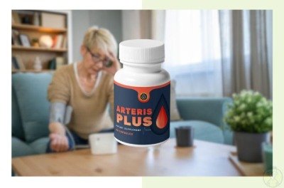 Diagram showing Arteris Plus supporting healthy blood circulation and relaxed arteries